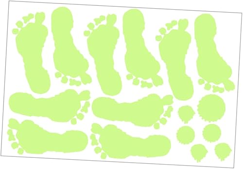 Abaodam 1 hoja de pegatinas fluorescentes pegatinas de suelo de fantasma, pegatinas de decoración de Halloween para adultos, calcomanías de huellas