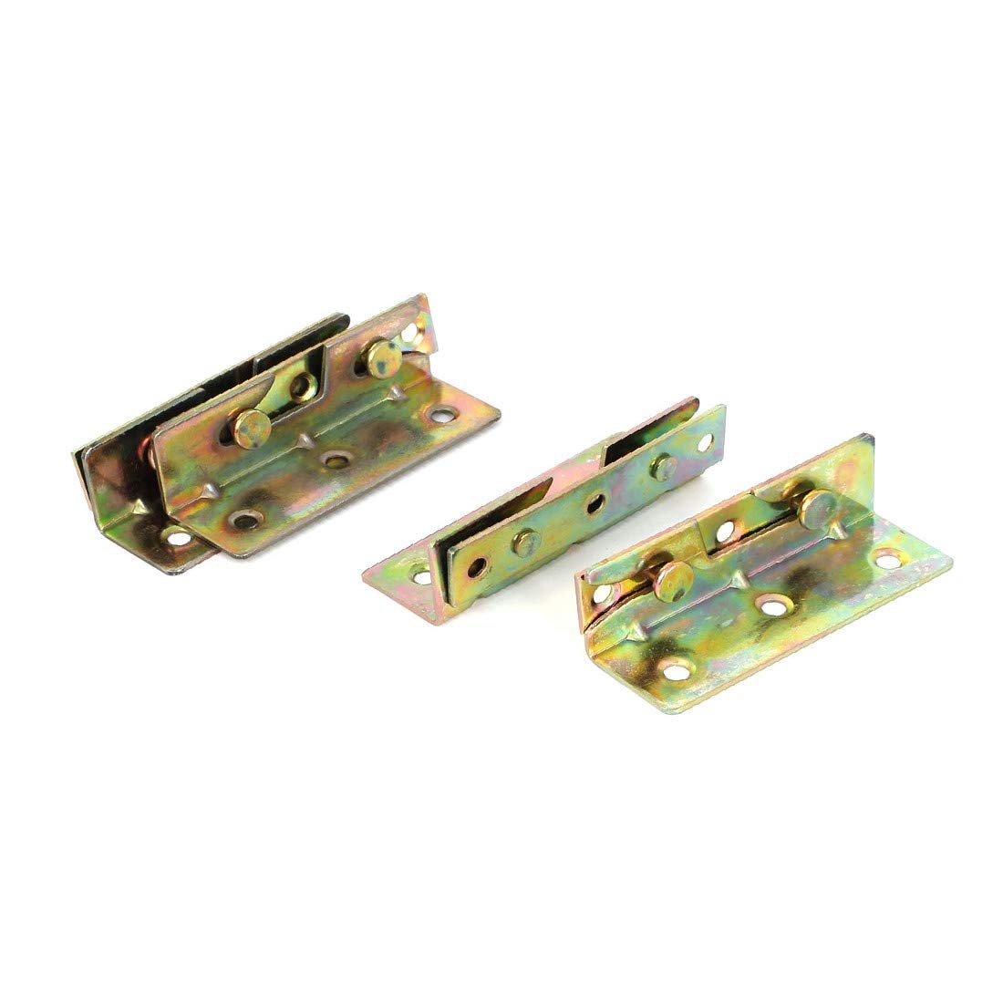 New Lon0167 Furniture Wood Featured Bed Fitting Yellow reliable efficacy Zinc Plated Snap Connectors Rail Bracket 4pcs(id:ba3 71 eb 5cc)