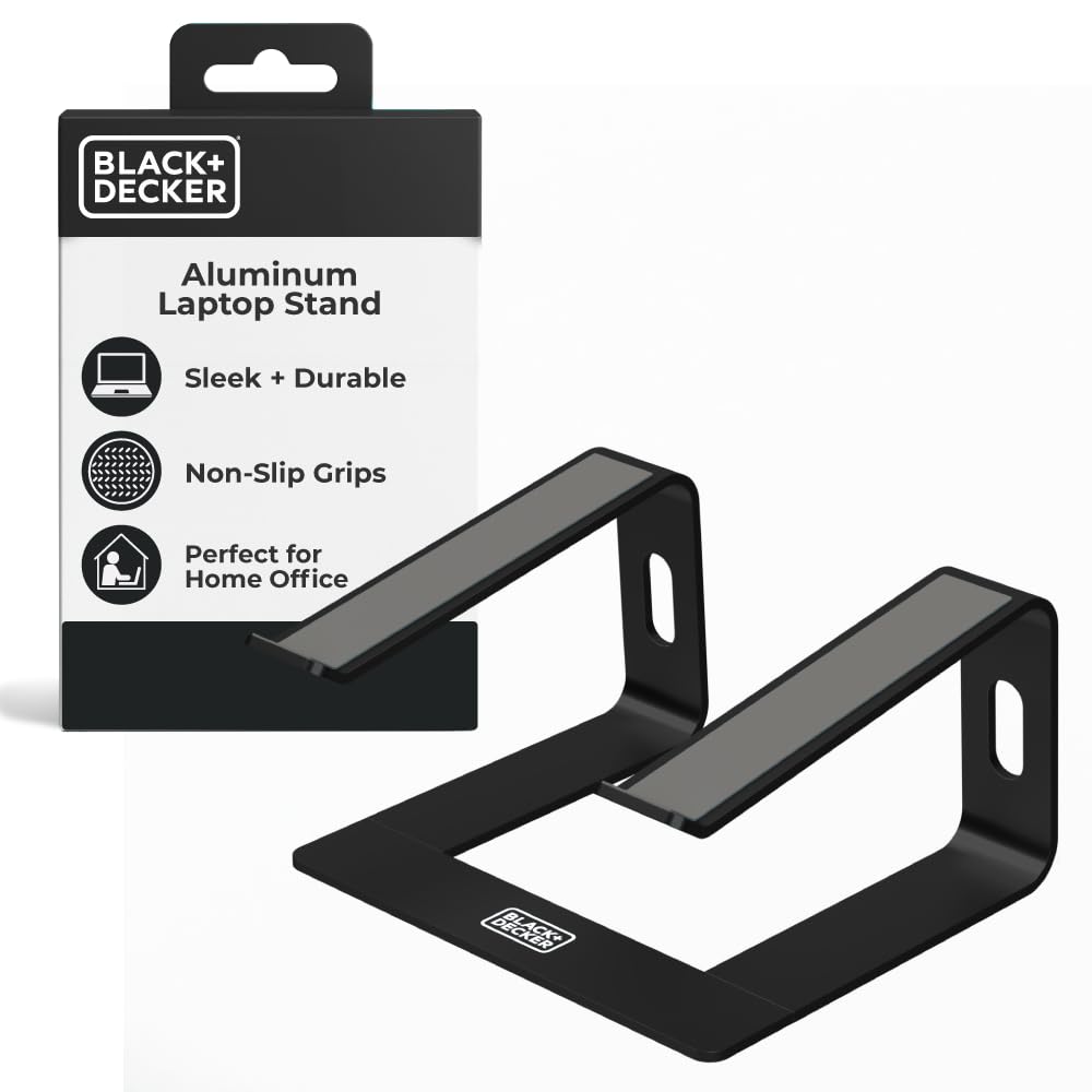 BLACK DECKER Laptop Stand for Computer Desk Ergonomic Laptop Stand for Desk Lap top Riser Compatible with MacBook