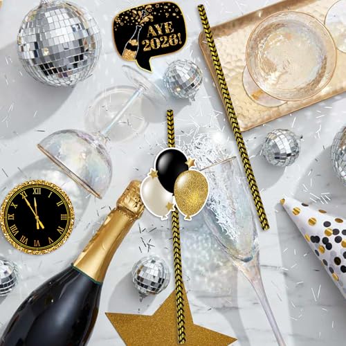 48 pitillos Happy New Year 2026 decorativos miniatura 6