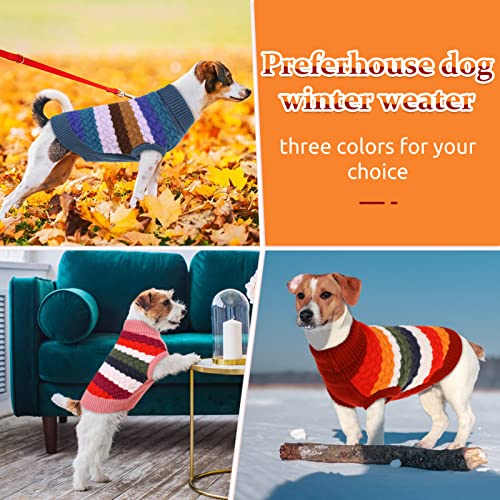 Preferhouse Dog Winter Sweater For Small Medium Large And X-Large Pet Puppy Warm Clothes For Cold Weather, Pullover Knit Pet Outfits, Red Xl #TOP6