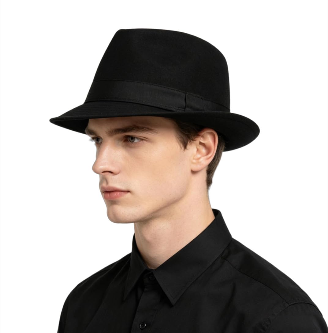 ITODA Classic Fedora Felt Trilby Hat Elegant Panama Fedora Hats