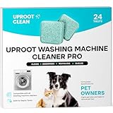 Uproot Clean Washing Machine Cleaner Tablets - 24 Pack for a 12 Month Supply. Formulated for Pet Owners. Compatible with HE, Top & Front Load. Easily Removes Residue, Grime, and Odors. Septic Safe.