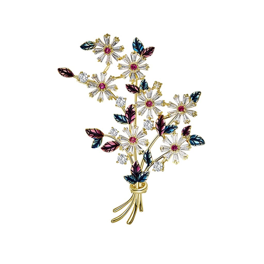 WXKAGF Brosche Blumenbrosche ins Trendige Damen-Temperament-Brosche All-Match-Anzug-Anstecknadel-Zubehör (Farbe: A, Größe (A