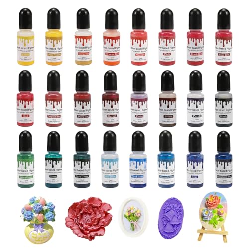 24 * 10ml Pigmentos Para Resina Epoxi Colorantes Aptos Para Yeso Cemento Polvo Para Moldear Y Manualidades De Bricolaje