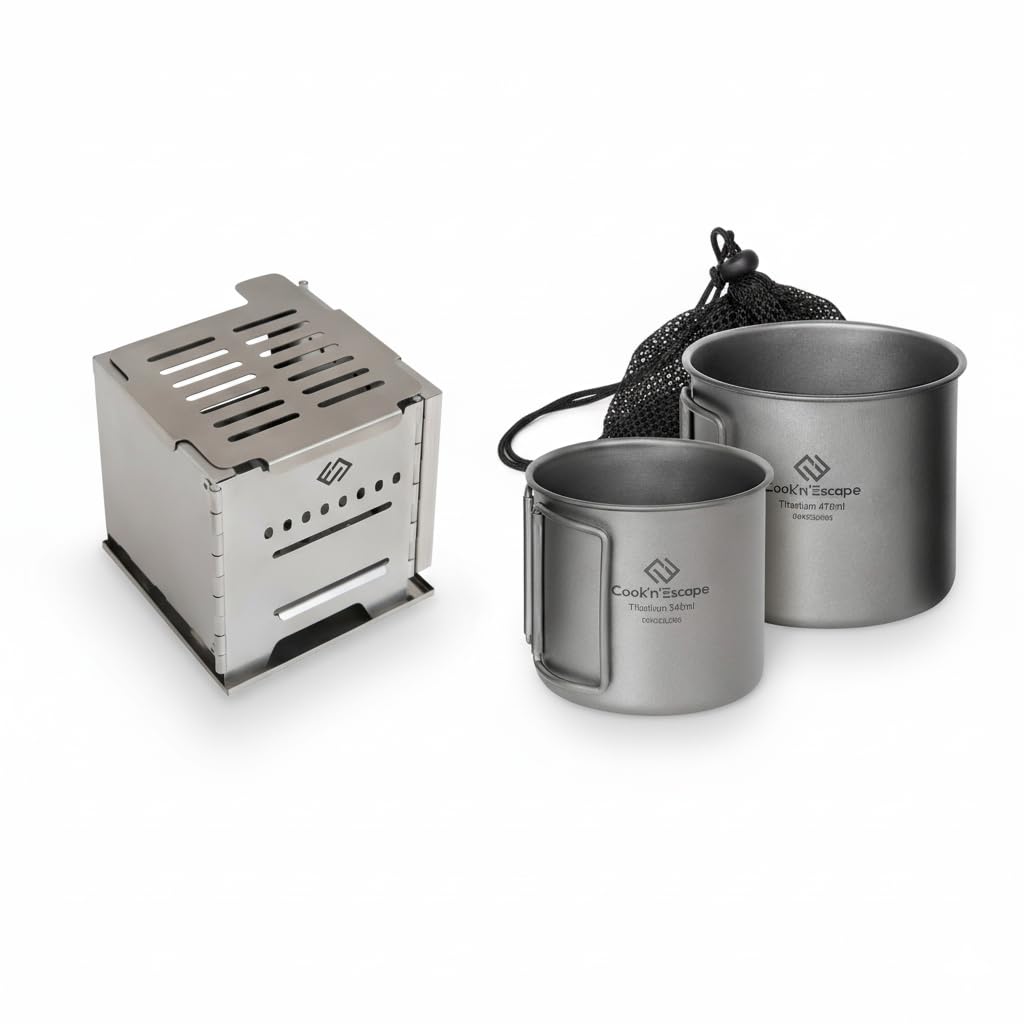Amazon | COOK'N'ESCAPE ソロキャンプ調理セット 二次燃焼ウッド