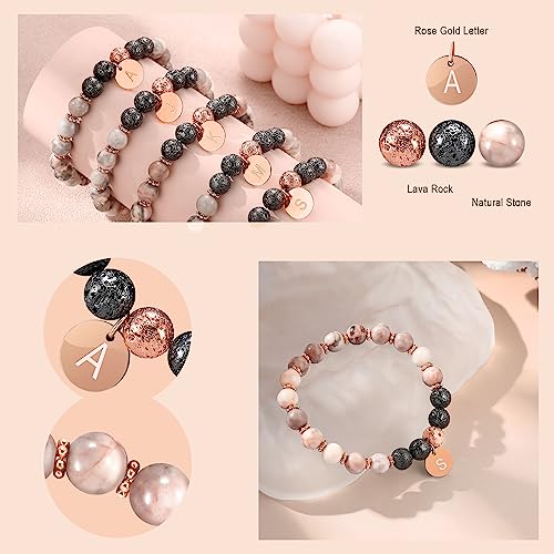 Image of Btysun Initial Bracelets for Women, Graduation Gifts for Daughter Her Teen Girls Gifts Trendy Stuff Stocking Stuffers Letter A-Z Beaded Bracelet Sister Mom Birthday Gift Female Christmas Jewelry
