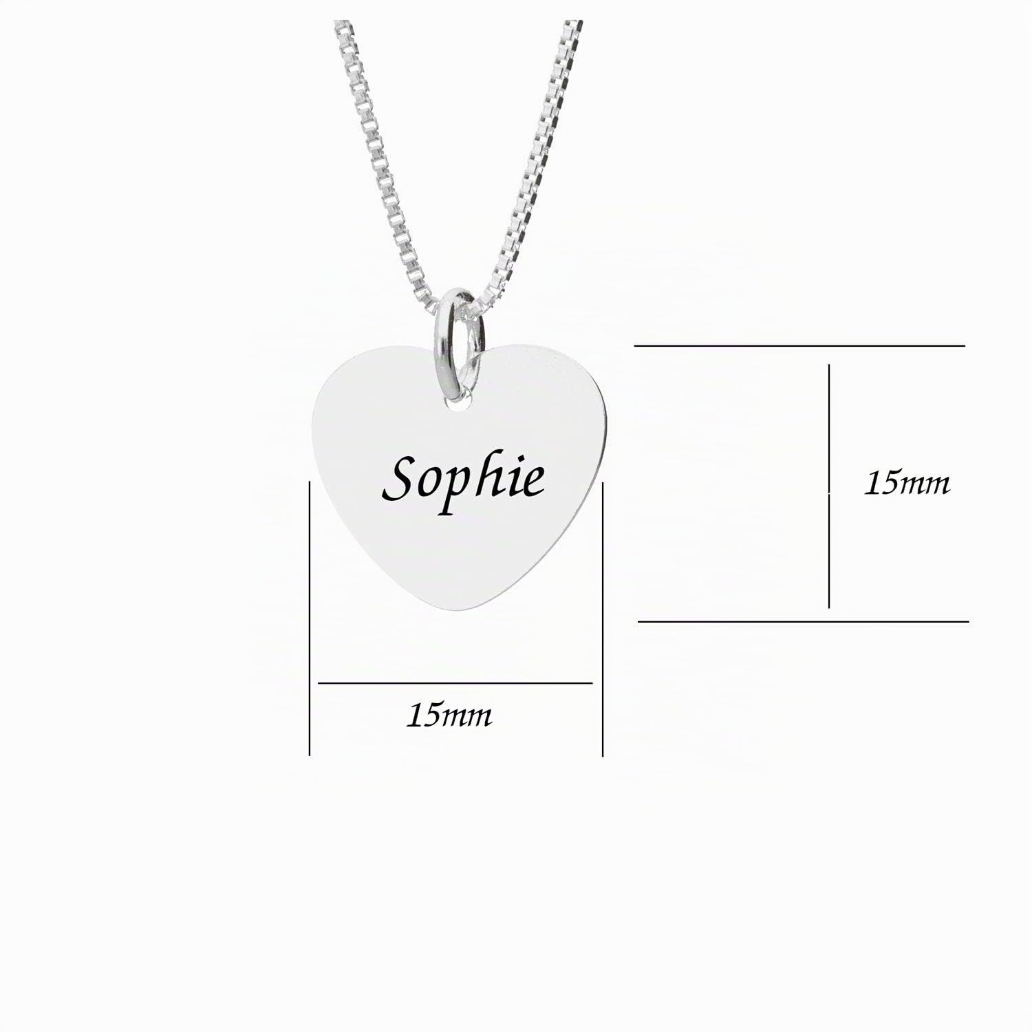 Herzkette Namenskette 925 Silber mit Herz Anhänger und personalisierter Namens Gravur