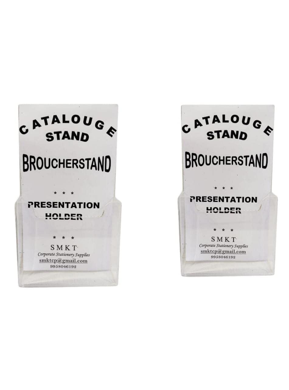 S M K T Compartments Brochure Stand |1 Layer | Pamphlet Leaflet Marketing Holder Size for office desk (4X6 INCHES, SET OF 2)