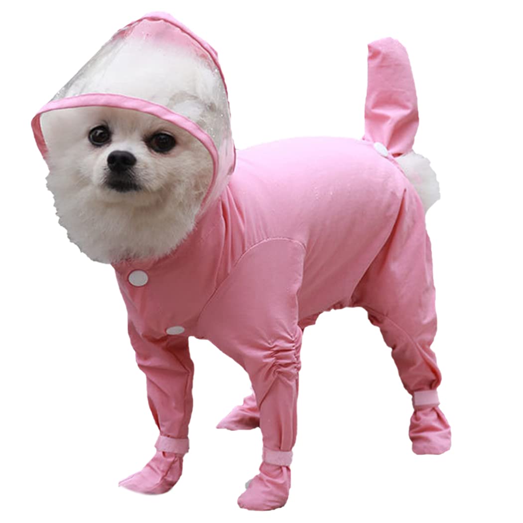 Lnrueg Pet Rain Jumpsuit Hooded Full Coverage Waterproof Smooth Safe Dog Rain Poncho Birthday Outdoor Travel (B09G66HF32) Amazon Price History, Amazon Price Tracker