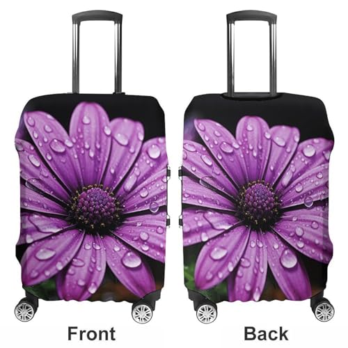 Purple Daisy Luggage Cover, Elastic Luggage Protector Fits 19-32in Suitcases, Washable & Anti-Scratch Suitcase Cover for Men Women M3