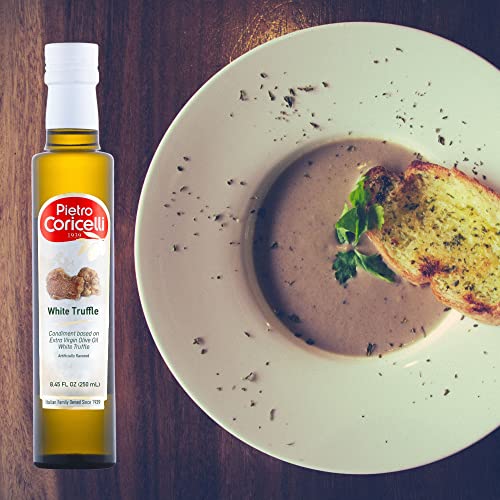 5 Count Flavored Olive Oil Bundle - Red Pepper, Basil, Garlic, White Truffle, & Black Truffle Individual Bottles - 8.45 Oz Per Bottle #TOP4