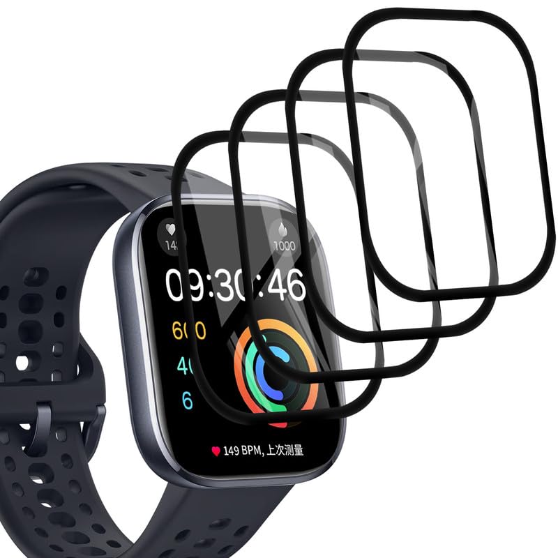 PawHoly 4 Stück HD Klar Glas Displayschutz für Amazfit Bip 6 Panzerfolie, Anti-Blasenfrei Schutzfolie für Panzerglas Amazfit Bip 6 Schutzglas,Anti-Staub Display Glass