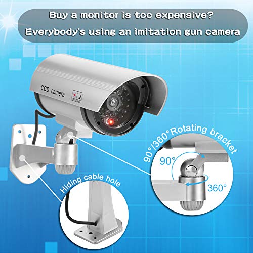 Fitnate HS0264 Fake Camera, Dummy Camera Cctv Surveillance System With Led Red Flashing Light With 4 Safety Warning Stickers, Fake Security Camera thumb #3