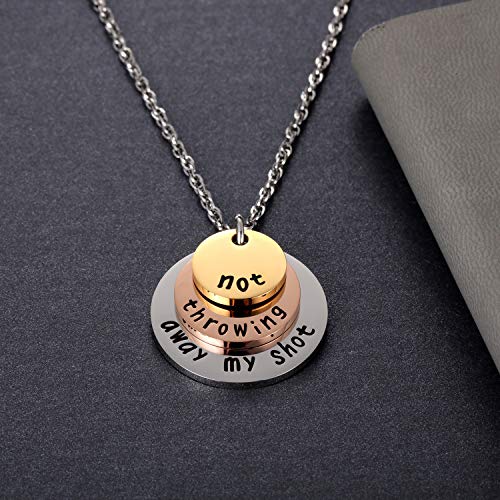 Ukodnus Not Throwing Away My Shot Tri-Layer Necklace for Teen Girls Hamilton Gifts Broadway Musical Inspired Jewelry (Necklace)4