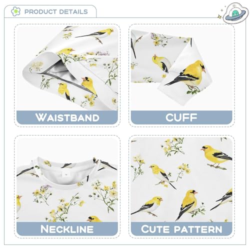 JUNZAN Chic American Goldfinch Birds White Little Girls Pullover Hoodie Fleece Sweatshirts for Boys Athletic 4T3