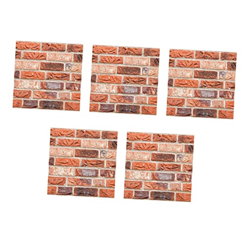 NUOBESTY 5 Piezas Pegatinas De Pared De Ladrillo Impermeables Papel Pintado 3d Adhesivo Etiqueta De Papel De Pared Baldosas Hogar Viviendo Papelador De Polivinilo