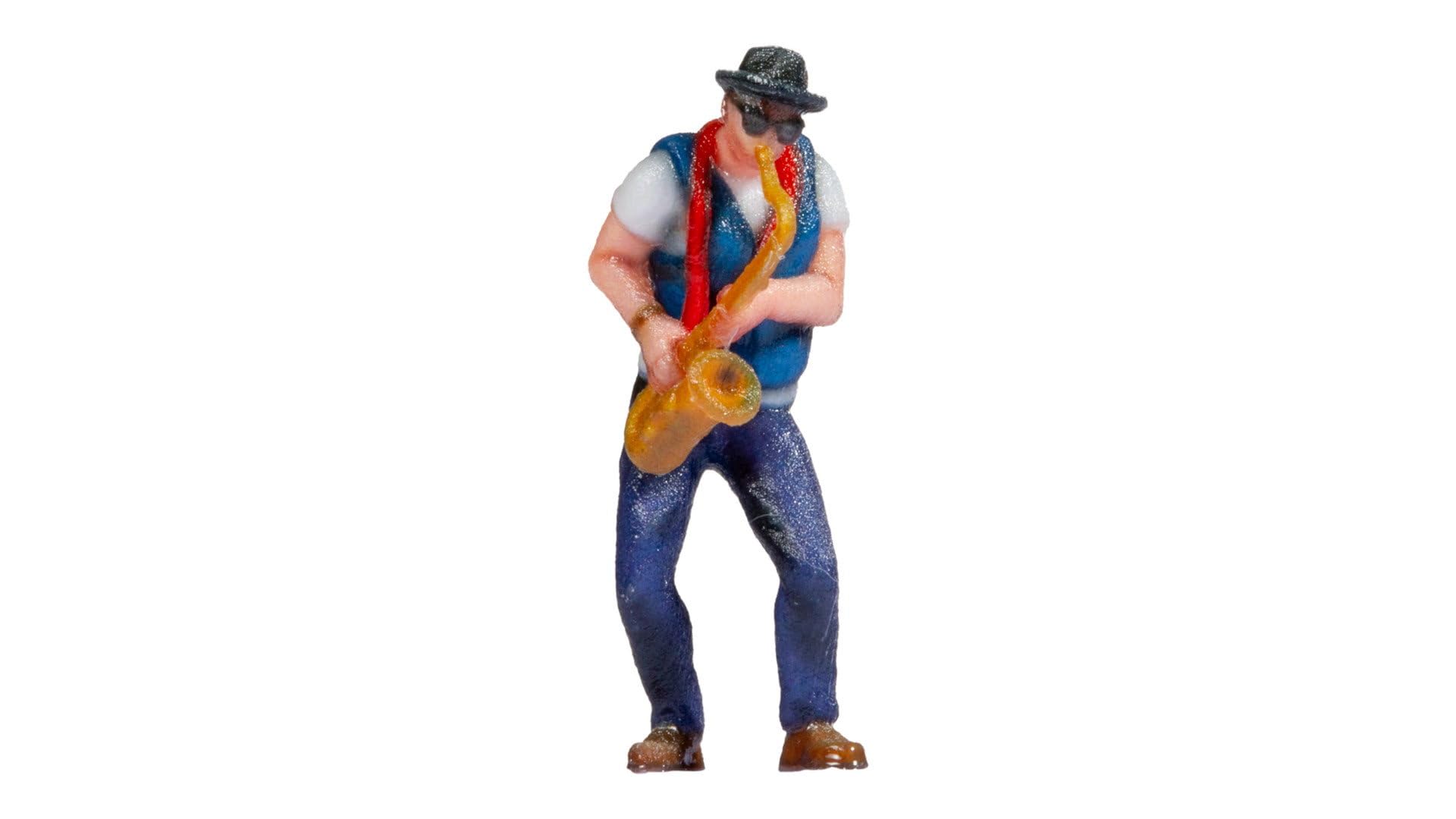 NOCH® Saxophonist Plastic Figure Ideal for H0 Scale Model Railway, Dioramas and Decoration