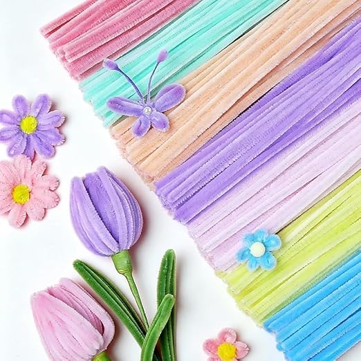 100 PCS Multicolor Chenille Stems Pipe Cleaners for DIY Crafts, Soft Flexible Fuzzy Craft Wires for Flower Making, Kids Art Projects, School Activities, Decoration & Handmade Craft Supplies-image-46