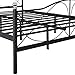 VECELO Queen Size Bed Frame Metal Platform Mattress Foundation/Box Spring Replacement with Headboard, Deluxe Crystal Ball Stylish,