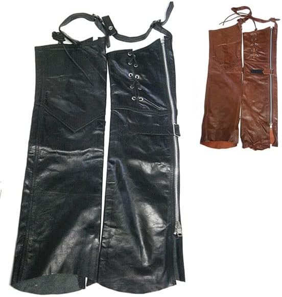 カドヤ KADOYA 黒レザー チャップス キルティングデザイン バイク