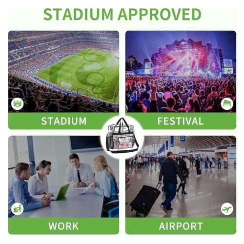 Bolso Tote Transparente para Estadio con Correa de Hombro miniatura 6