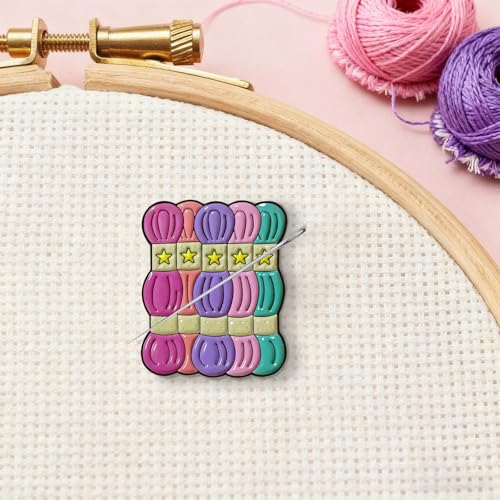 Colorful Thread Ball Needle Minder Magnet, Cute Magnetic Needle Minder for Cross Stitch Embroidery Needlework Accessories