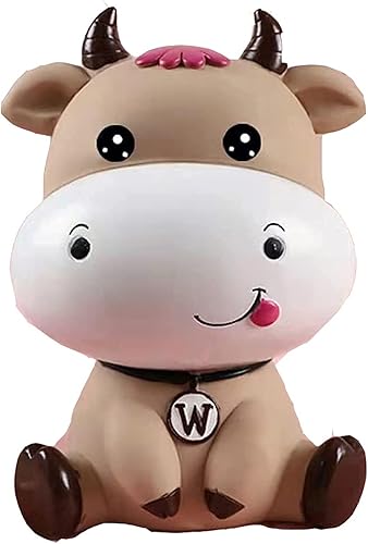 Alcancía de vaca para niños y niñas alcancía para niños y niñas bonita alcancía de vaca ojos grandes para regalos de cumpleaños de niños
