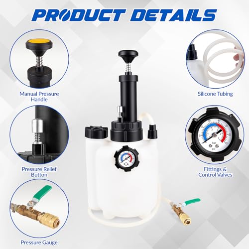 Ojtrtdr 3L Transmission Fluid Transfer Pump, Transmission Fluid Pump Kit, Fluid Transfer Pump with 13 ATF Adapters, Automotive Transmission Oil Change Tool, Suitable for Cars, Trucks, SUV