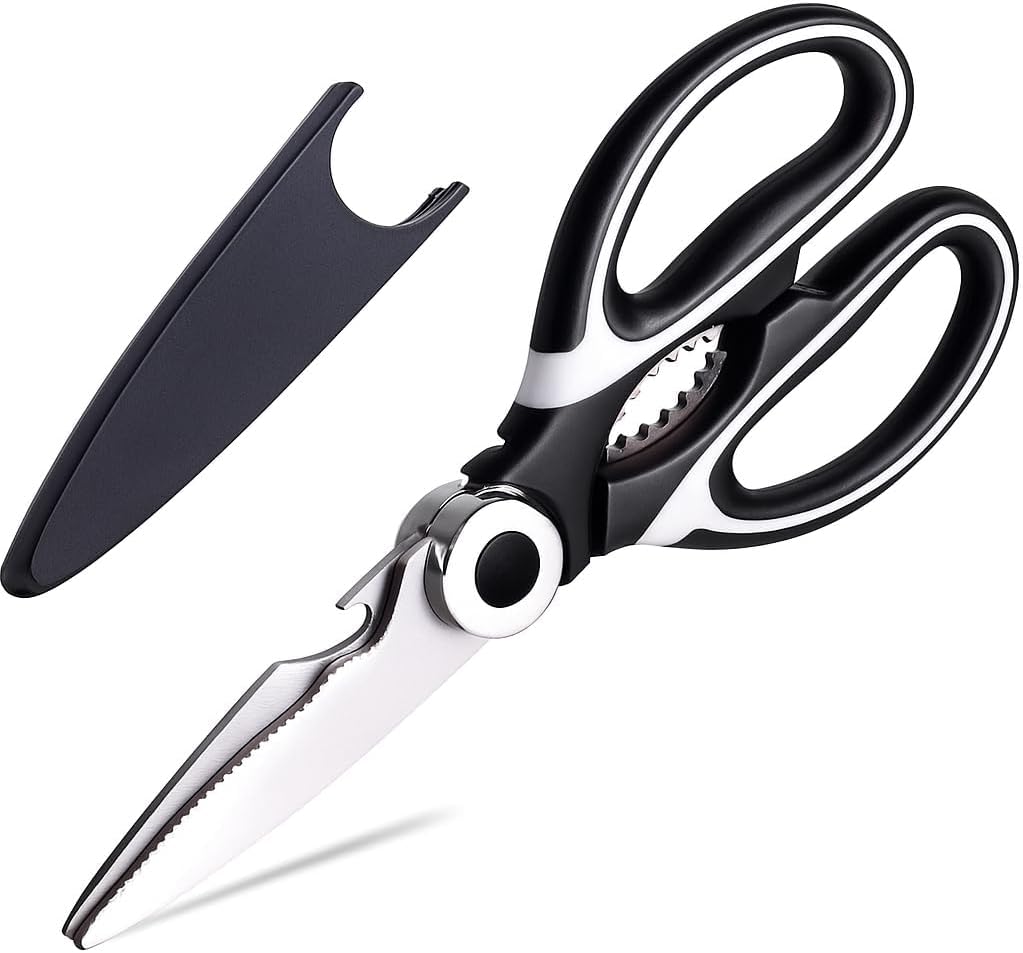 - Multi Purpose Made In Japan Kitchen Scissors, food scissors,Premium Stainless Steel Solid Kitchen Shears for Meat, Seafood, Chicken, Vegetables, Herbs, BBQ, Bottle Opener