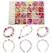 PHOGARY Children DIY Beads Set(500pcs), DIY Bracelets Necklaces Beads Crystal Beads in Shapes of Raindrop, Heart, Flowers for Jewellery Making Bead Necklace Bracelet Making Kit Gift Kit for Girls