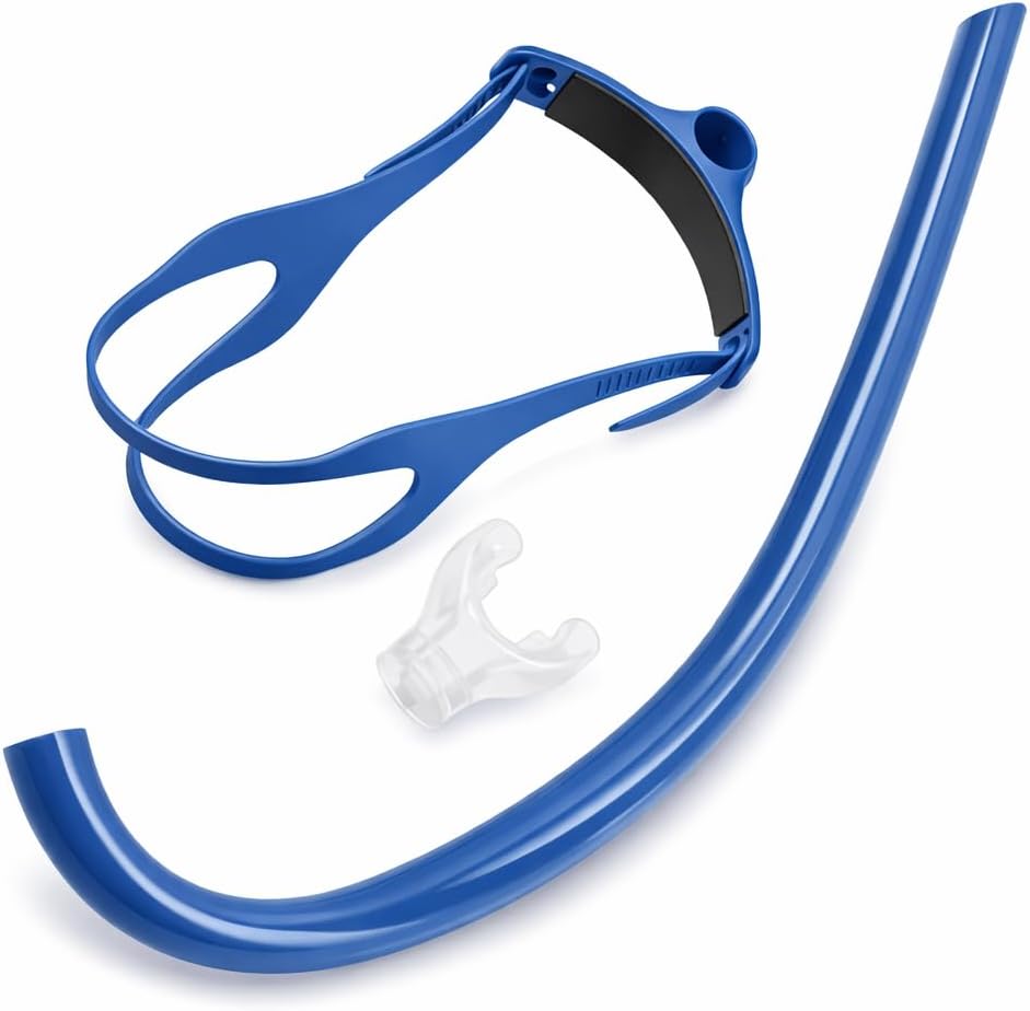 Swim Snorkel Lap Swimming, Swim Training Snorkel Front Mounted Training Gear with with Silicone Mouthpiece for Pool Open Water Adult