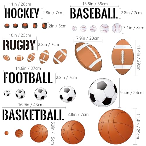 Vinilos deportivos para pared con diseño de balones miniatura 3