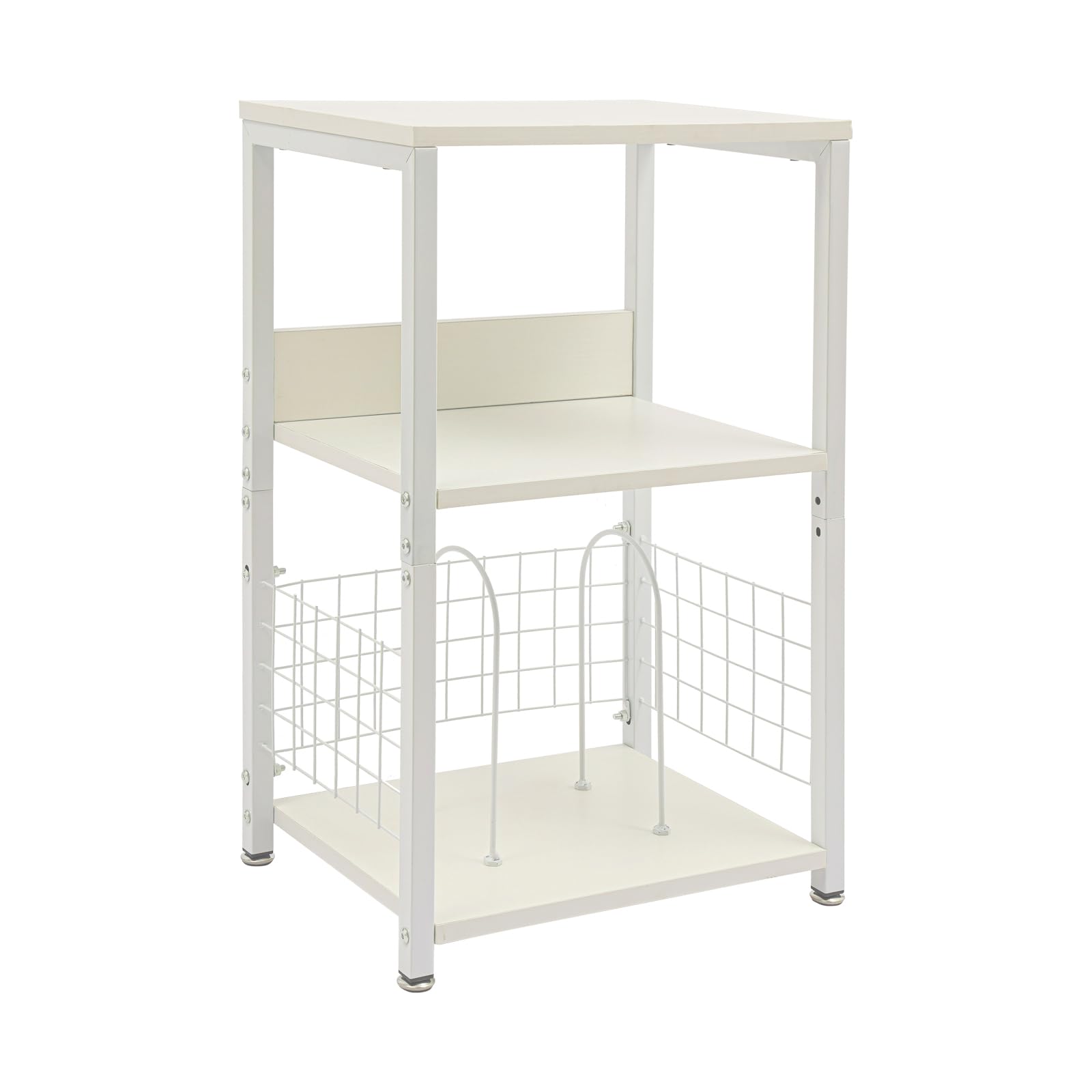 Treeisland Scaffale per dischi a 3 ripiani, bianco, per dischi e giradischi | Contenitore in vinile con divisori, portata 45 kg, autoportante, per ufficio e soggiorno