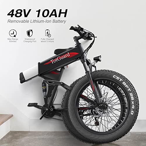 Wooken 26″ x4.0 Fat Tire Electric Bike, Folding Electirc