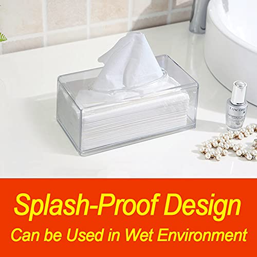 Square Clear Acrylic Tissue Box, Box Covers Rectangular, Bathroom Facial Napkin Box Holders, Table Clear Dryer Sheet Dispenser For Bathroom, Kitchen And Cars #TOP5