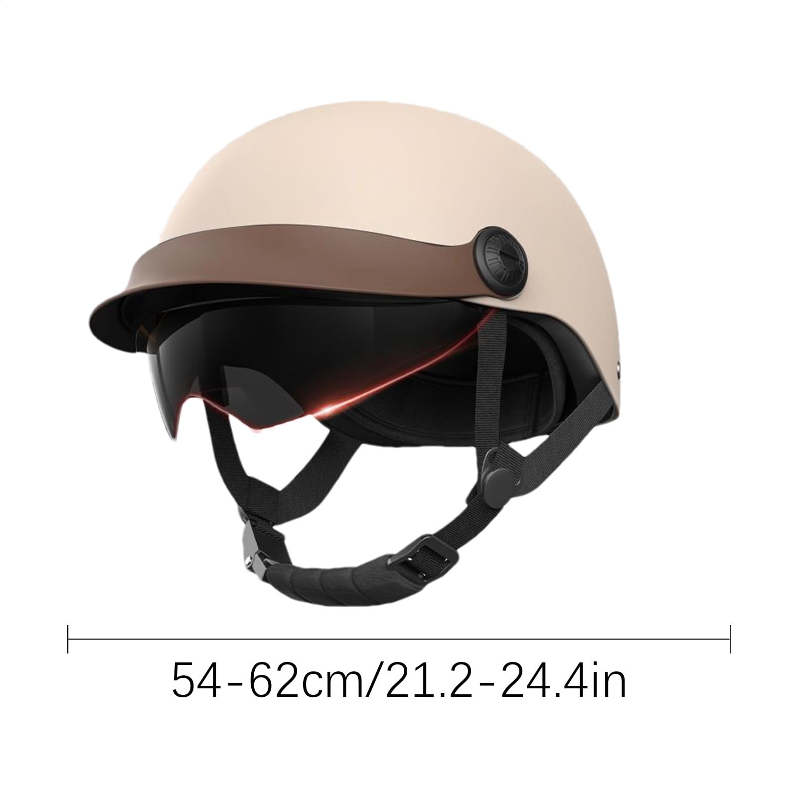 Scooter Helm Erwachsene Jethelm Roller Visier Mopedhelm Komfortabler Motorradhelm Für Herren Und Damen Kopfumfang 54-62 cm