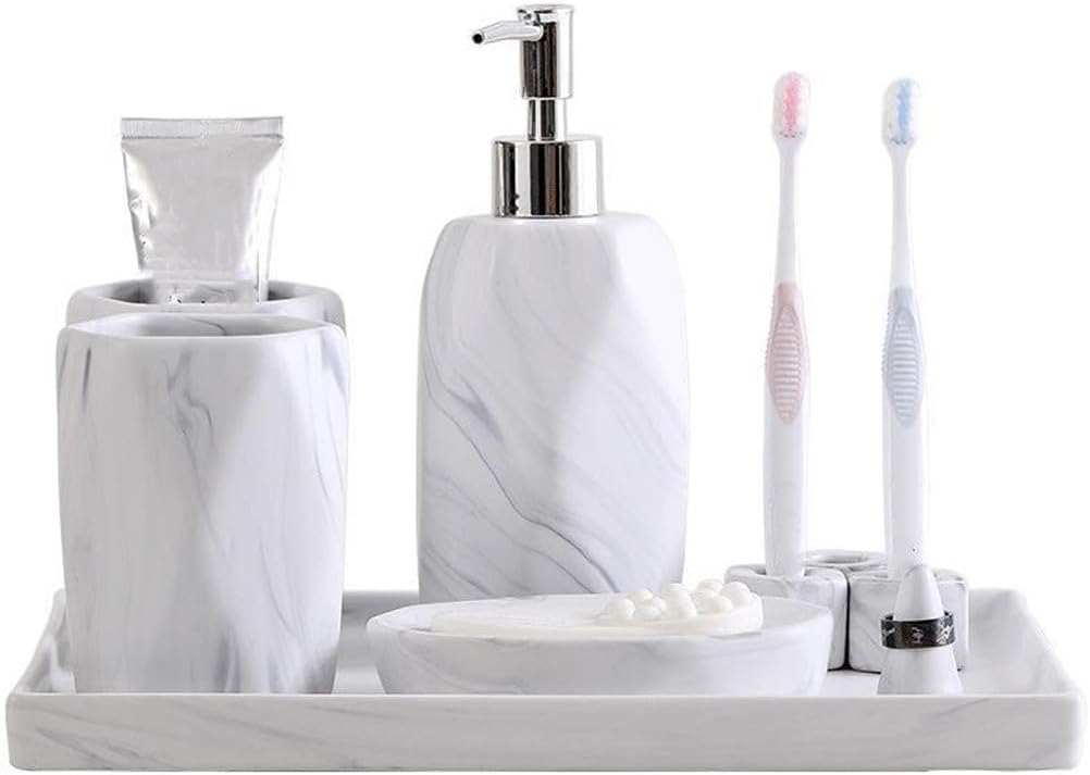 Marbled Bathroom Six-Piece Set Nordic Supplies Suite Toilet Gargle Cup Wash Household