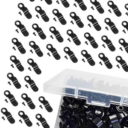 Image of 100x Picture Turn Button Fasteners with Screws Picture Hardware Backing Clips for Hanging Pictures