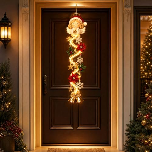 Christmas Hanging Decorations with Light Crochet Santa LED Hanging Ornament - image 2
