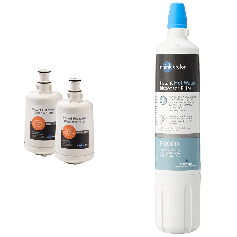InSinkErator F-201R Replacment Water Filter Cartridges 2 Count Pack of 1 White 2 Pack F-2000 1 Count Pack