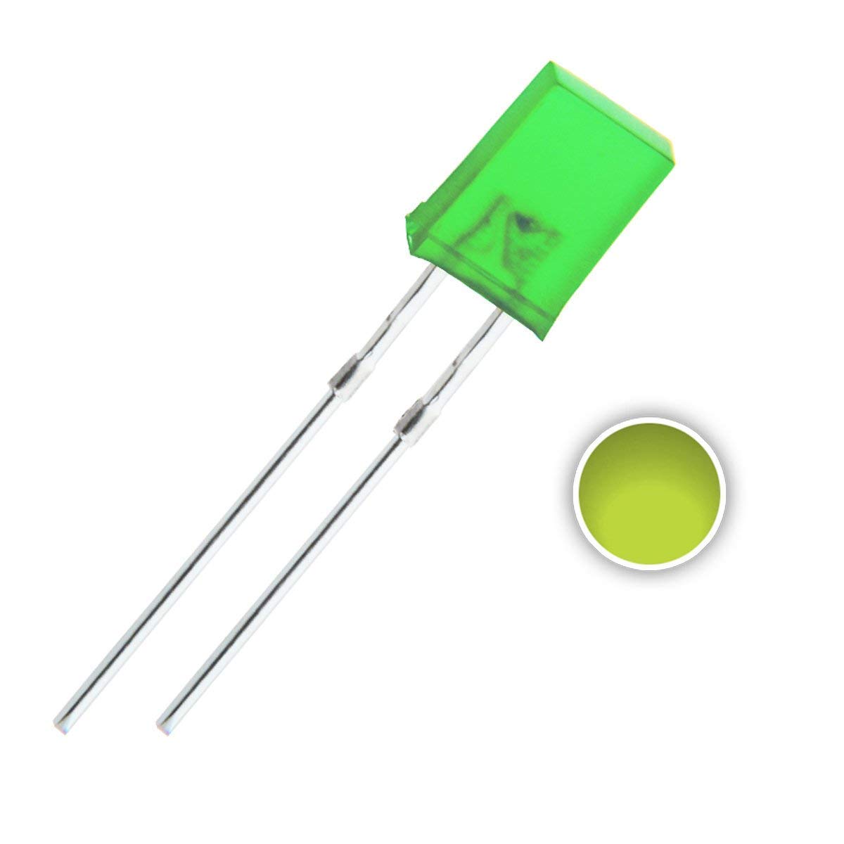 INVENTO 25pcs 2x5x7mm Rectangle LED Green Diffused Color Lens Light Emitting Diode Lamp Bulb-image-27