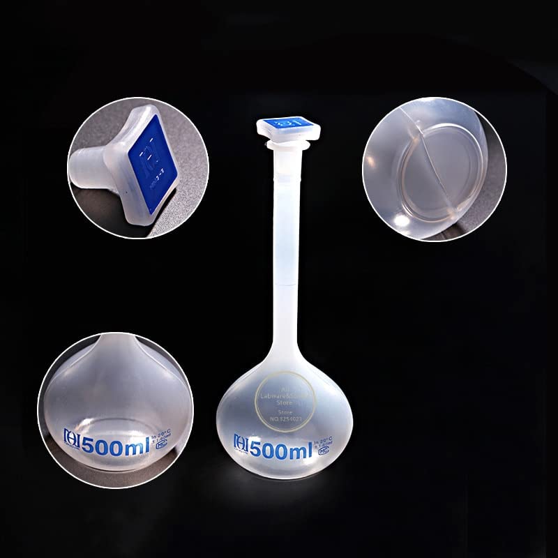 25ml a 1000ml de Cuello Largo Transparente de plástico Blanco matraz volumétrico de medición de líquidos (Size : 25ml 4pcs)