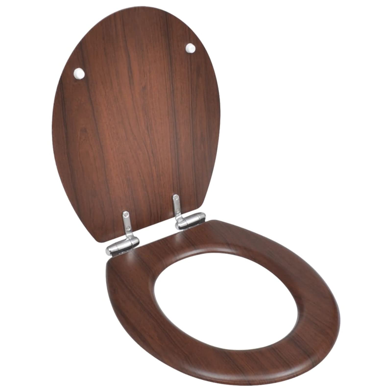 WC-Sitz mit Absenkautomatik und Schnellverschluss, MDF-Deckel in elegantem Braun, Befestigung oben, modernes Design – perfektes Upgrade für stilvolle Badezimmer