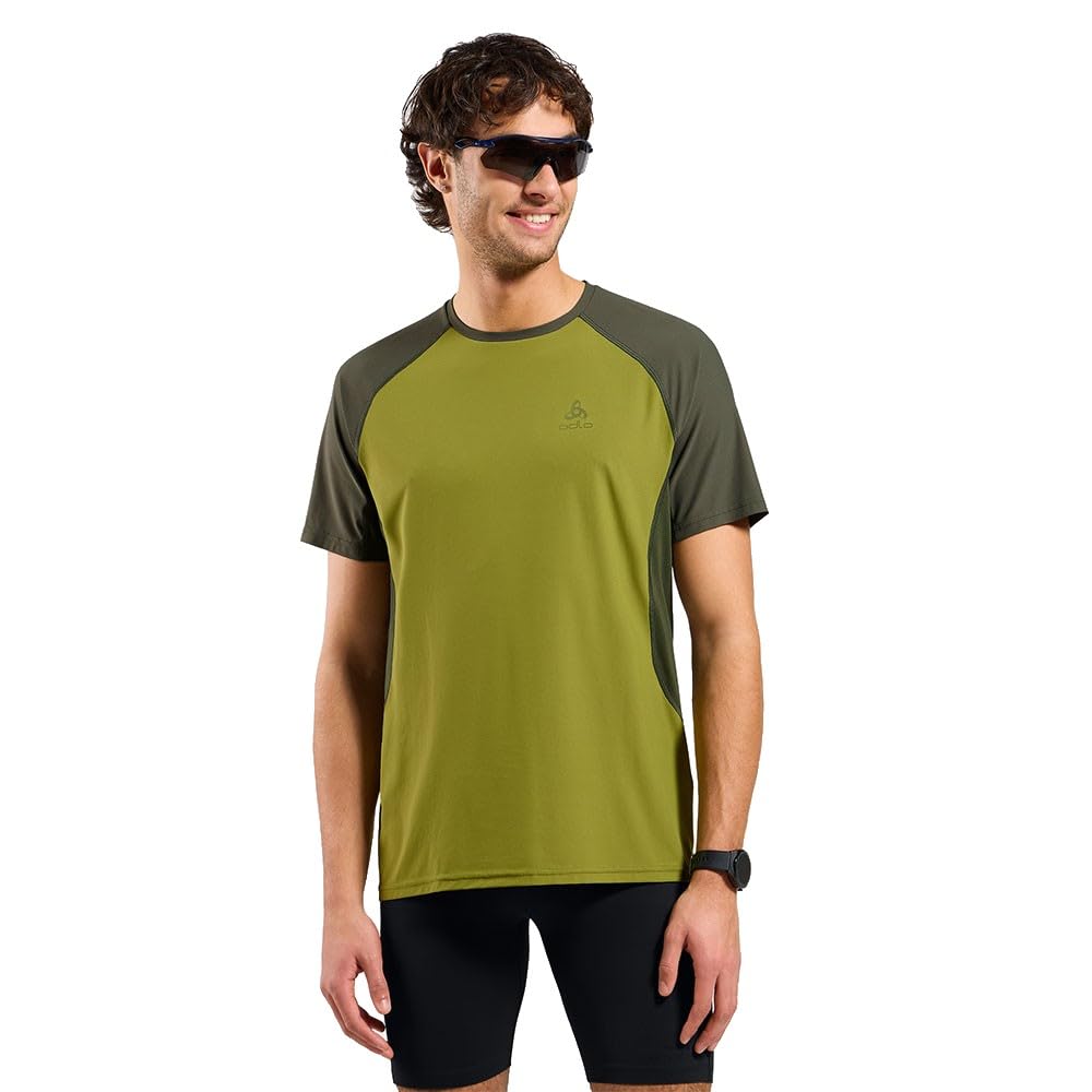 Odlo X-ALP Trail Camiseta de Running Hombres Verde - Guacamole - Deep Depths XL