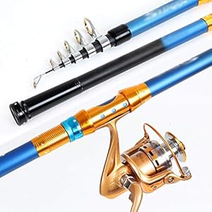 Vishengel Hengel en Spoel Combo Strong Dragende Super-hard Sea Rod Throwing Rod lange afstand Sea Hengel FH7000 Metal Wheel for Zoetwater Zeewater Vissen Hengelcombinaties (Size : 2.1m)