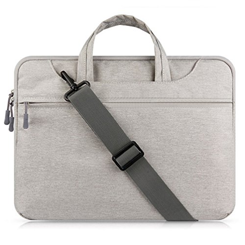 GADIEMENSS Waterproof Laptop Shoulder Briefcase Bag Portable Computer case handbag For Apple Macbook Air Pro 13.3" Gray