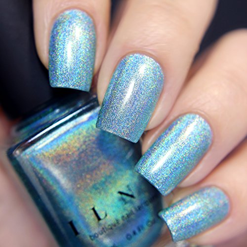 Image of ILNP Aria - Sky Blue Ultra Holographic Nail Polish, Chip Resistant Manicure, Non-Toxic Nail Lacquer, Vegan, Cruelty Free, 12ml