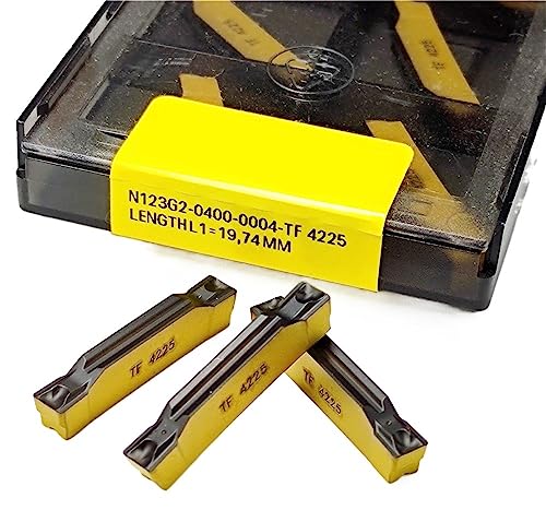 AALLYN Indexable Carbide Lathe Tool 10pcs N123G2-0400-TF4225 CNC Tool Parts Carbide Blade Lathe for External Turning