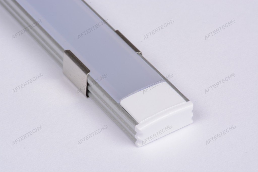 Aftertech® 3m 3 metros 1807 17x7mm PERFIL ALUMINIO PARA TIRA LED BARRA RIGIDA 3MT + TAPA MATE